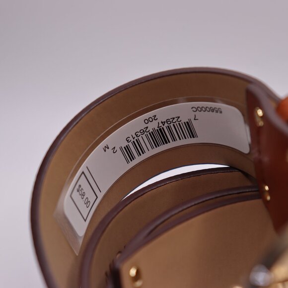 Michael Kors MK Logo Belt Women Size 8 Medium Brown Genuine Leather New main image 9